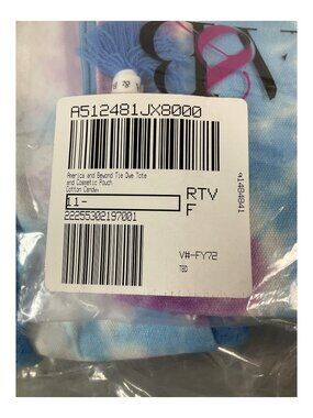 America & Beyond Cotton Candy Tie Dye Tote Bag with Matching Cosmetic Pouch - Un